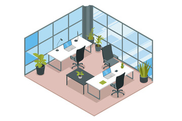 Obraz premium Modern isometric cityscape with buildings and infrastructure