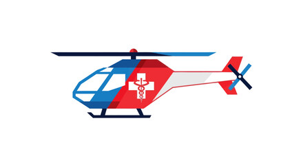 Naklejka premium Medical Air Ambulance Helicopter with Caduceus Symbol.