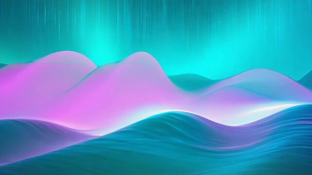 Digital Aurora Gradient Waves (Seamless Loop 4K)