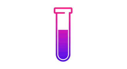 Gradient-Colored Laboratory Test Tube with Liquid Inside.