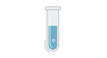 Test Tube with Blue Liquid and Small Bubble.