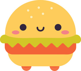 funny cartoon cheeseburger vector illustraton