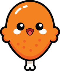funny Chicken leg piece vector