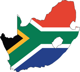 south africa map with flag