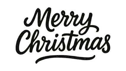 Fototapeta premium Festive merry christmas handwritten greeting in vintage style