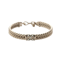 silver bracelet isolated on white