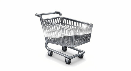 shopping cart isolated on white