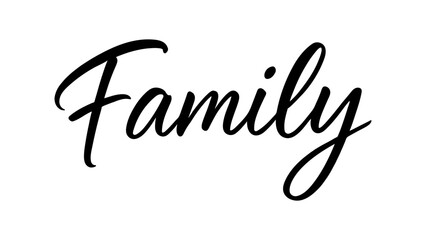 Elegant script calligraphy for family-themed designs