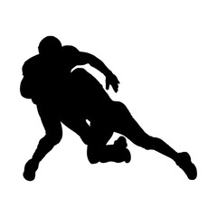 American football players tackle silhouette