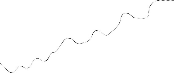 Rounded dotted line chart showing a data line with a bounce effect, representing alternating increases and decreases in data.