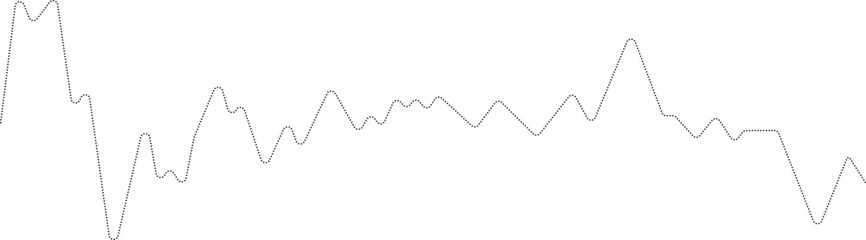 Rounded dotted line chart showing a wave-like zigzag pattern in the data, indicating fluctuating increases and decreases.