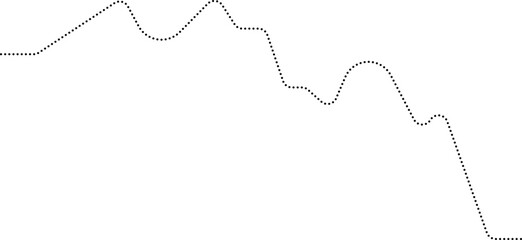 Rounded dotted line chart displaying a falling line pattern within an infographic design, showing a downward trend in the data.