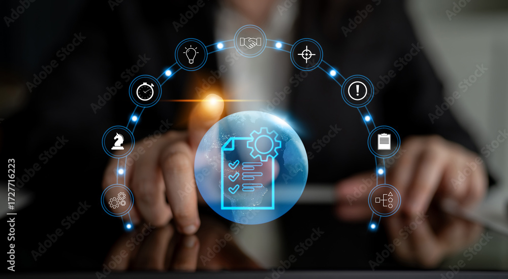 Poster global project management solutions and services. a strategy for business planning and execution to 
