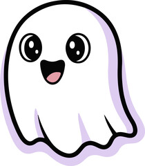 a playful Halloween ghost floating