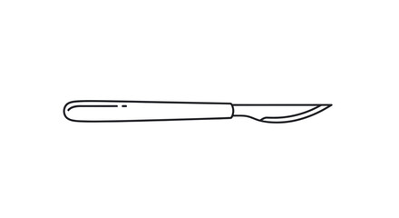 Simple Line Drawing of a Surgical Scalpel.