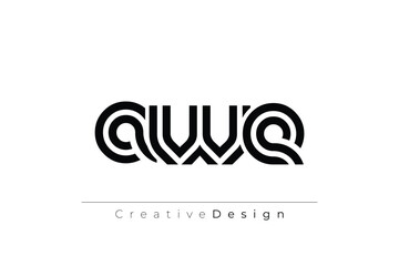AWE Creative Unique Modern Letter Logo Design. Elegant Monogram Logo Design with Decorative Elements and Typography