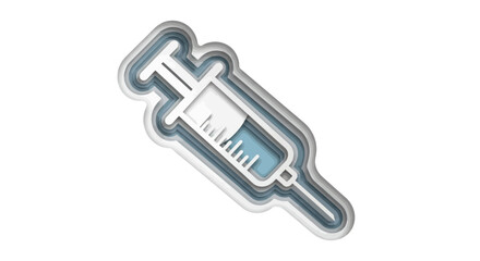 Stylized Illustration of a Medical Syringe with Liquid.