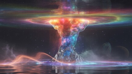 Explosion of colorful light and energy abstract motion background