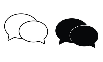 Dialogue Bubbles in Silhouette: Iconic speech bubbles in sleek silhouettes, symbolizing communication and conversation, perfect for conveying dialogue, messages and discussions.