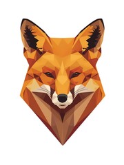 Obraz premium Geometric Fox Vector – Abstract Polygonal Animal Illustration in Warm Tones