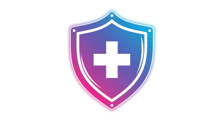 Colorful Shield with White Cross Symbolizing Healthcare and Protection.