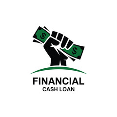 Minimalist vector logo design for financial cash loan services eps scalable icon vector