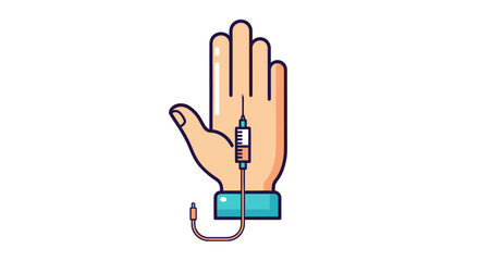 Hand with Intravenous Drip: Medical Treatment Illustration.
