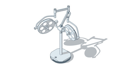 Adjustable Dual-Head Medical Examination Lamp Illustration.