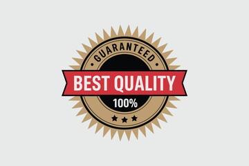Professional vector illustration of a best quality guaranteed badge for commercial use vector