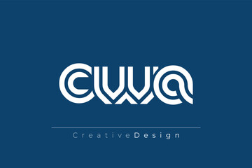 CWA Creative Unique Modern Letter Logo Design. Elegant Monogram Logo Design with Decorative Elements and Typography