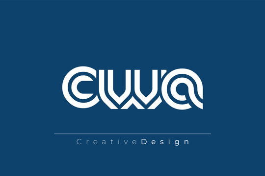 CWA Creative Unique Modern Letter Logo Design. Elegant Monogram Logo Design with Decorative Elements and Typography