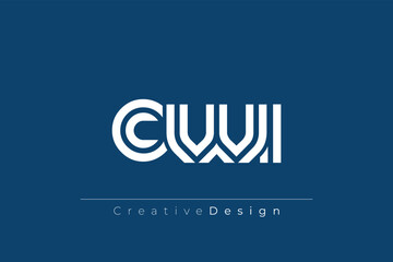 CWI Creative Unique Modern Letter Logo Design. Elegant Monogram Logo Design with Decorative Elements and Typography