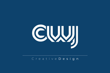 CWJ Creative Unique Modern Letter Logo Design. Elegant Monogram Logo Design with Decorative Elements and Typography
