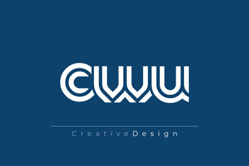CWU Creative Unique Modern Letter Logo Design. Elegant Monogram Logo Design with Decorative Elements and Typography