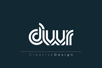 DWR Creative Unique Modern Letter Logo Design. Elegant Monogram Logo Design with Decorative Elements and Typography