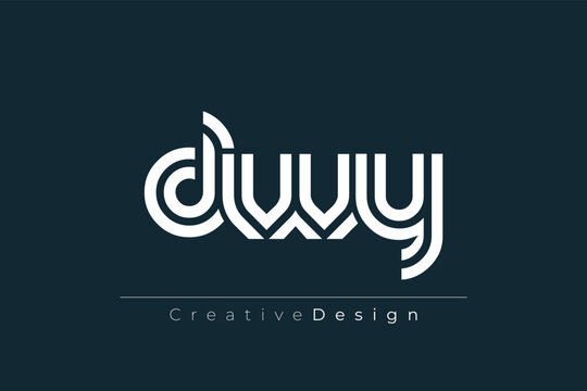 DWY Creative Unique Modern Letter Logo Design. Elegant Monogram Logo Design with Decorative Elements and Typography