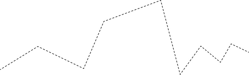 Dashed flat line showing a consistent level with no directional change in trending data.