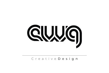 EWQ Creative Unique Modern Letter Logo Design. Elegant Monogram Logo Design with Decorative Elements and Typography