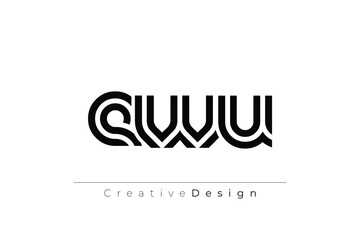 EWU Creative Unique Modern Letter Logo Design. Elegant Monogram Logo Design with Decorative Elements and Typography