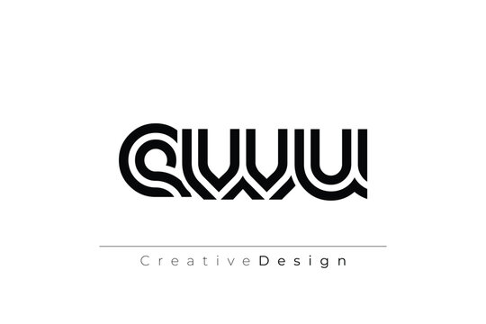EWU Creative Unique Modern Letter Logo Design. Elegant Monogram Logo Design with Decorative Elements and Typography