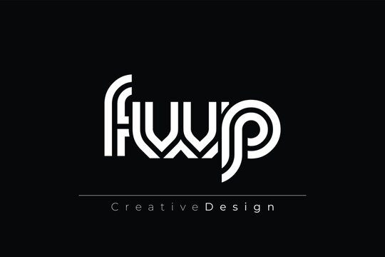 FWP Creative Unique Modern Letter Logo Design. Elegant Monogram Logo Design with Decorative Elements and Typography