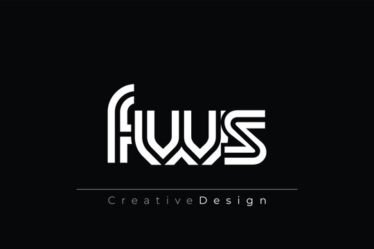 FWS Creative Unique Modern Letter Logo Design. Elegant Monogram Logo Design with Decorative Elements and Typography