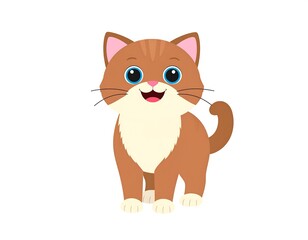 Obraz premium Cheerful Cartoon Cat Illustration