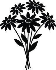 Bouquet of dark flowers vector illustration scalable graphic design for printing and web