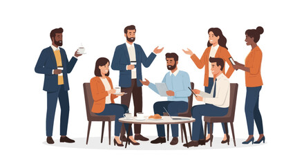 Diverse Group of Professionals Engaging in Business Meeting.