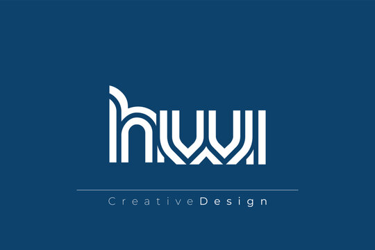 HWI Creative Unique Modern Letter Logo Design. Elegant Monogram Logo Design with Decorative Elements and Typography