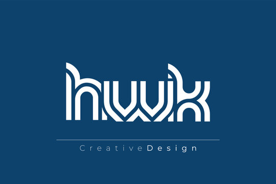 HWK Creative Unique Modern Letter Logo Design. Elegant Monogram Logo Design with Decorative Elements and Typography