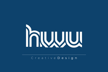 HWU Creative Unique Modern Letter Logo Design. Elegant Monogram Logo Design with Decorative Elements and Typography