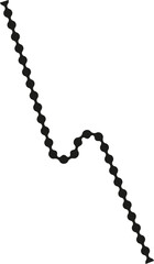 Dotted path forming a distorted zigzag with irregular angles and shifting directions.