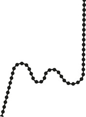 Dotted path with multiple disconnections forming an uneven and fragmented line with linked yet separated segments.